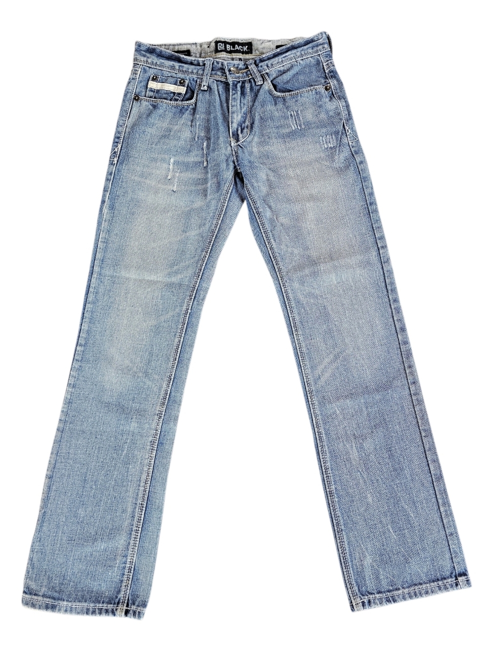 Buckle Black Men's Low Rise Straight Leg Jeans with Faded Finish 28X32